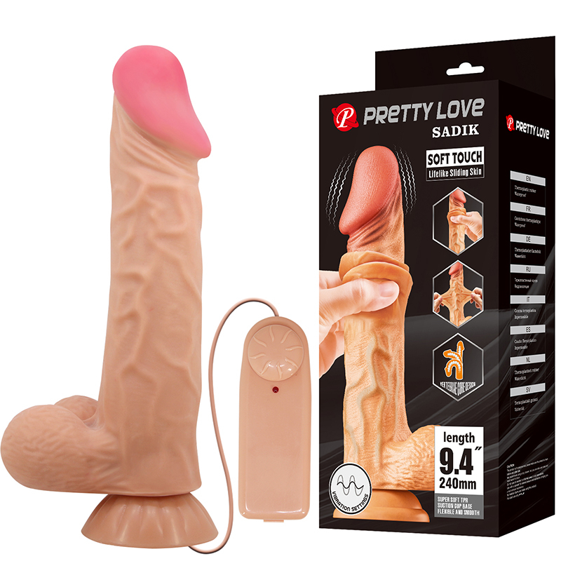 Vibro dildo sa kozicom koja se pomera 24cm